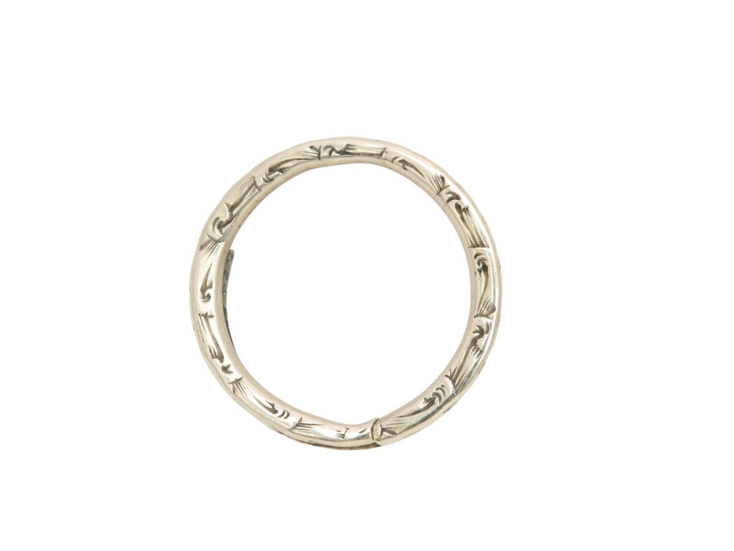 Antique 9ct Gold Chased Split Ring, 13.5mm