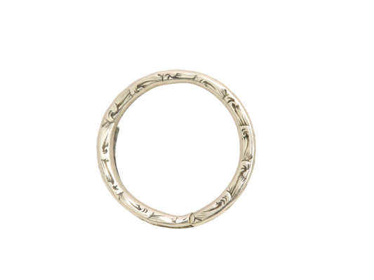 Antique 9ct Gold Chased Split Ring, 13.5mm