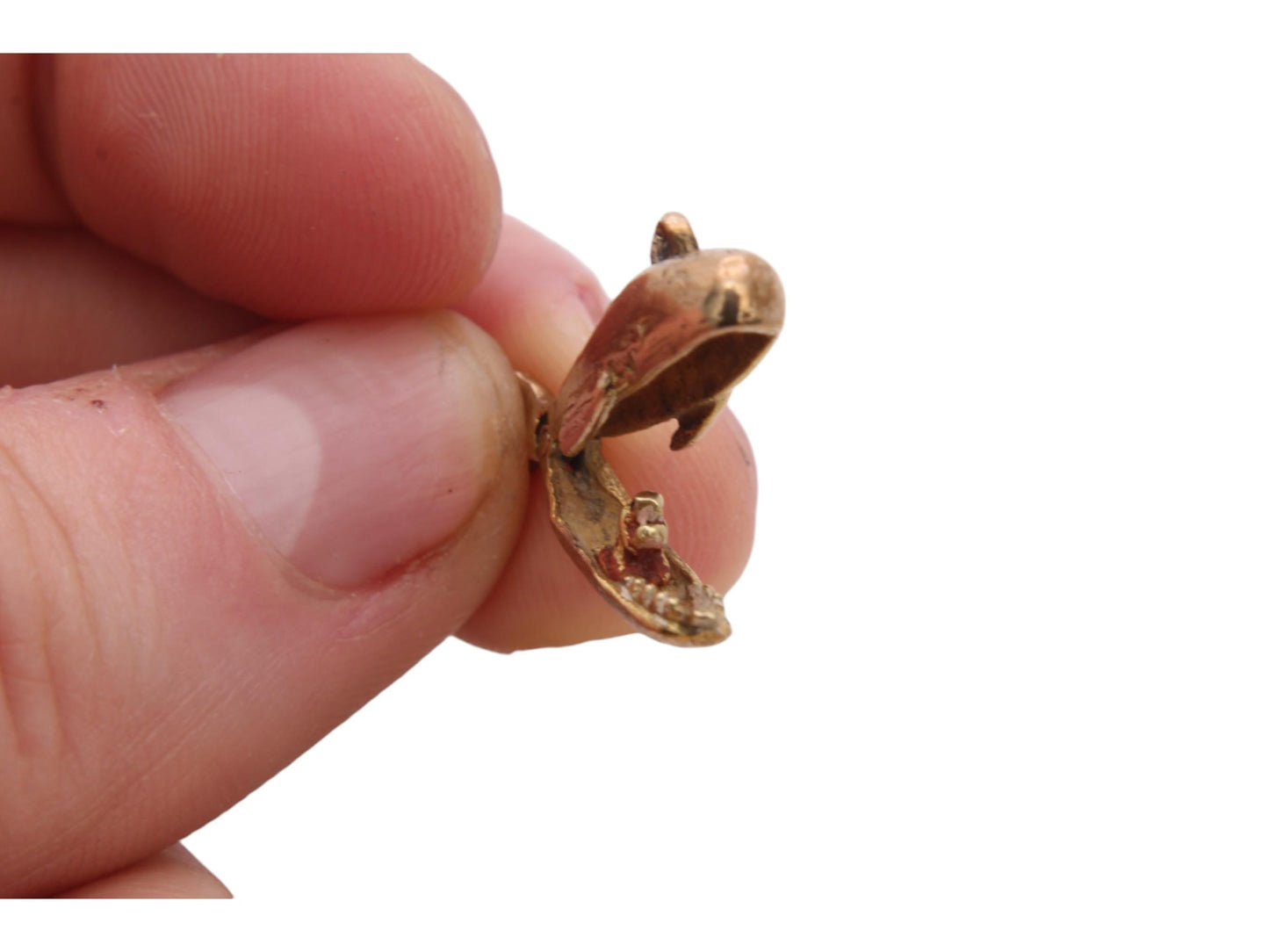 Vintage 9ct Gold Opening Jonah & The Whale Charm Pendant