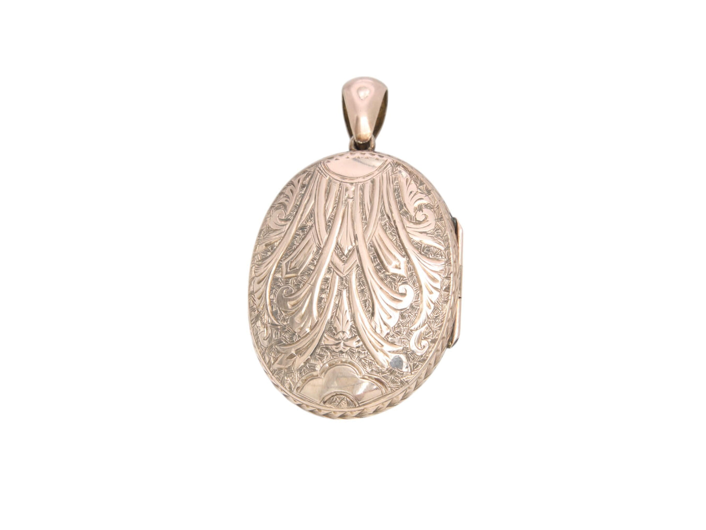 Antique 9ct Gold Chased Forget Me Not Floral Locket