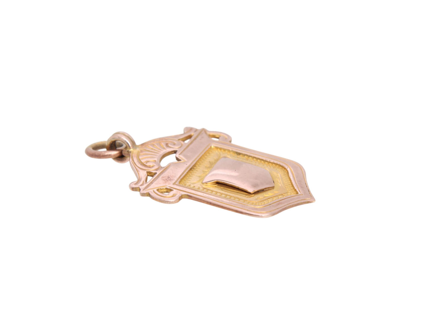 Antique-9ct-Gold-Shield-Pendant,-1924