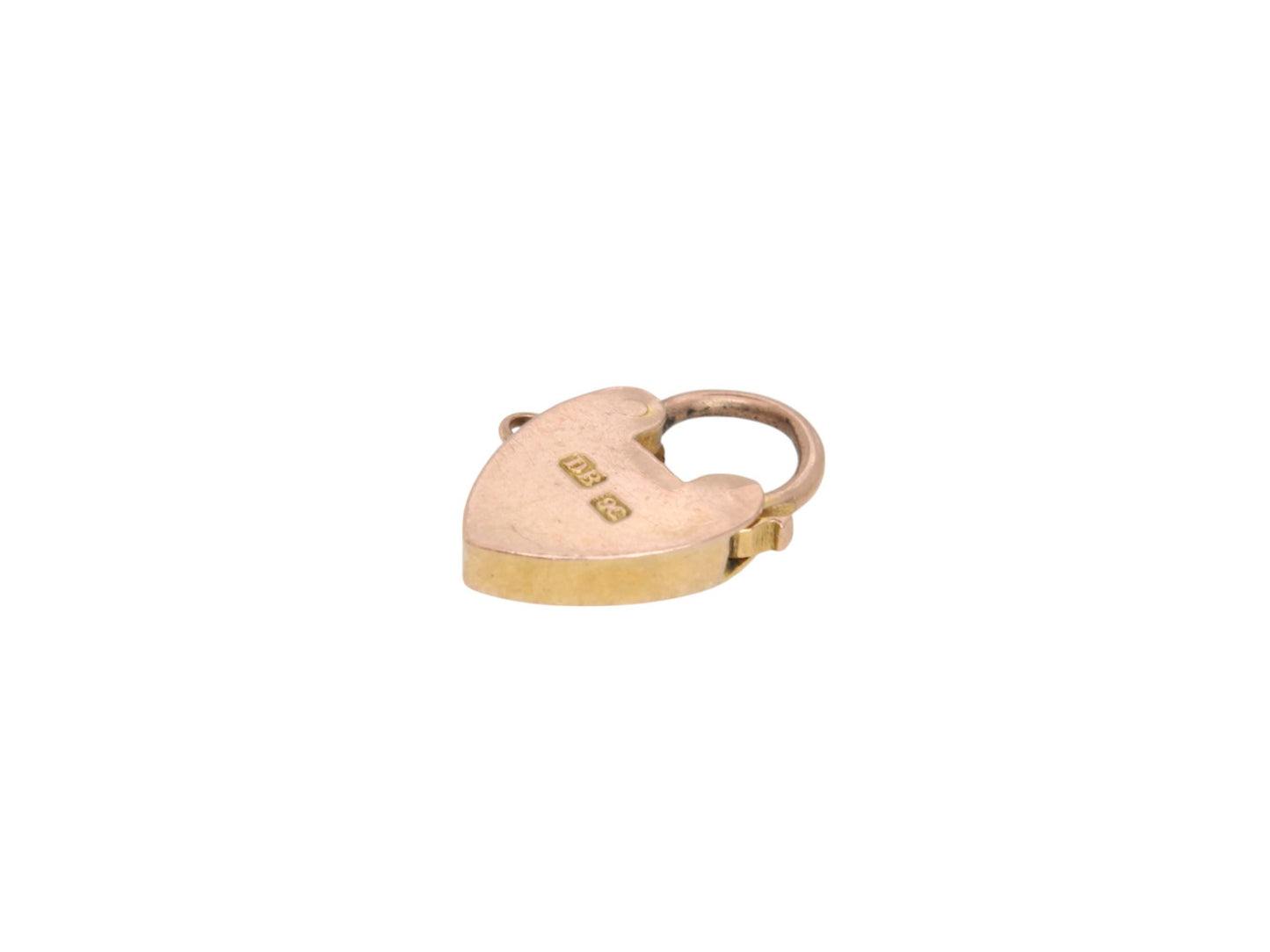 Antique 9ct Gold Chased Heart Padlock Pendant