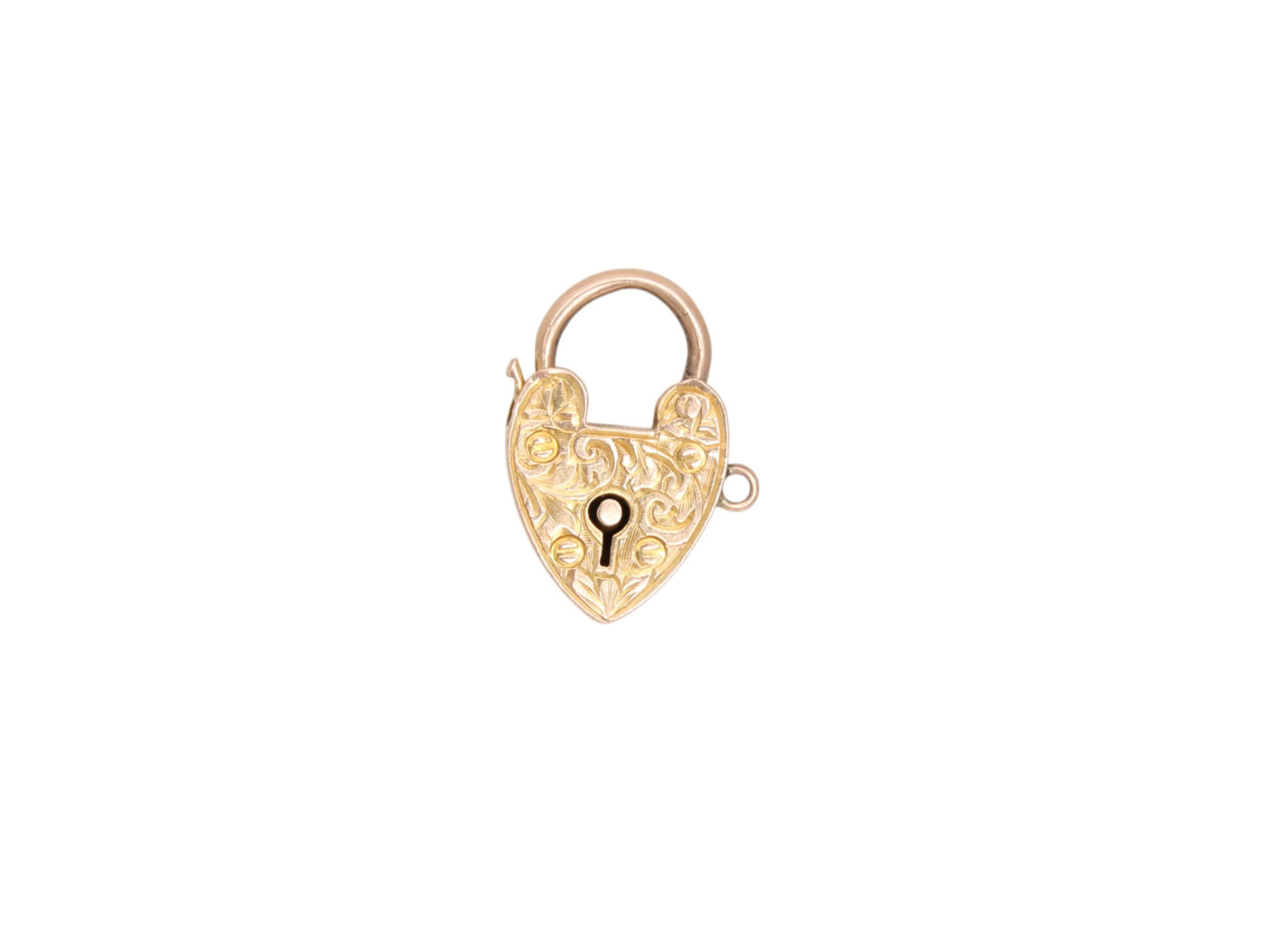 Antique-9ct-Gold-Chased-Heart-Padlock-Pendant
