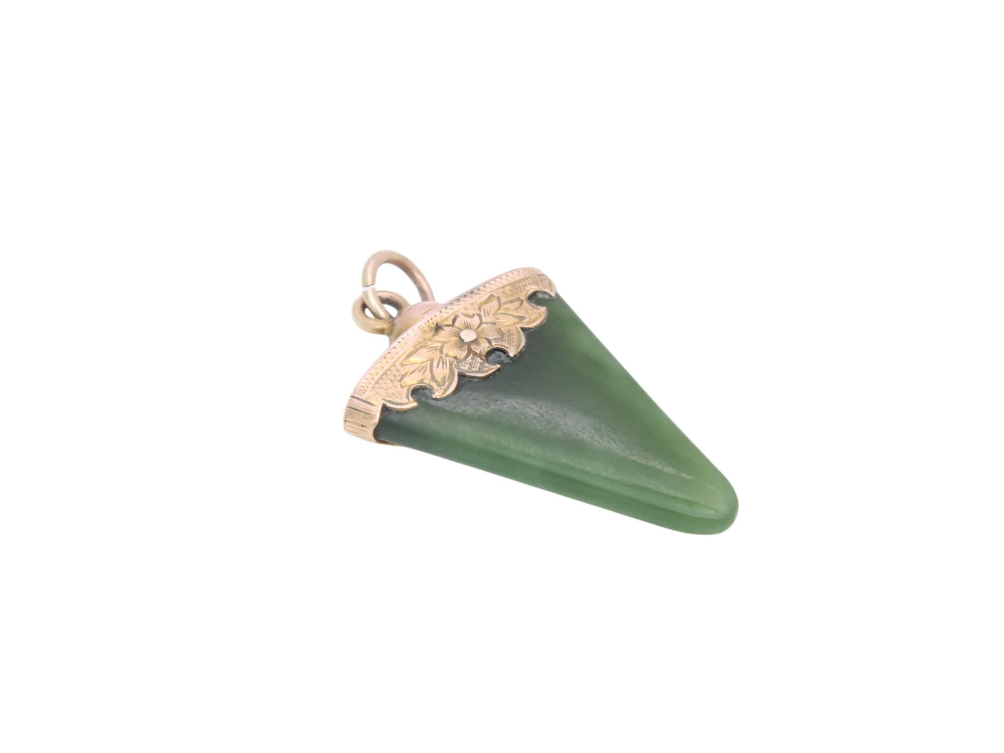 Antique 9ct Gold New Zealand Nephrite Pendant
