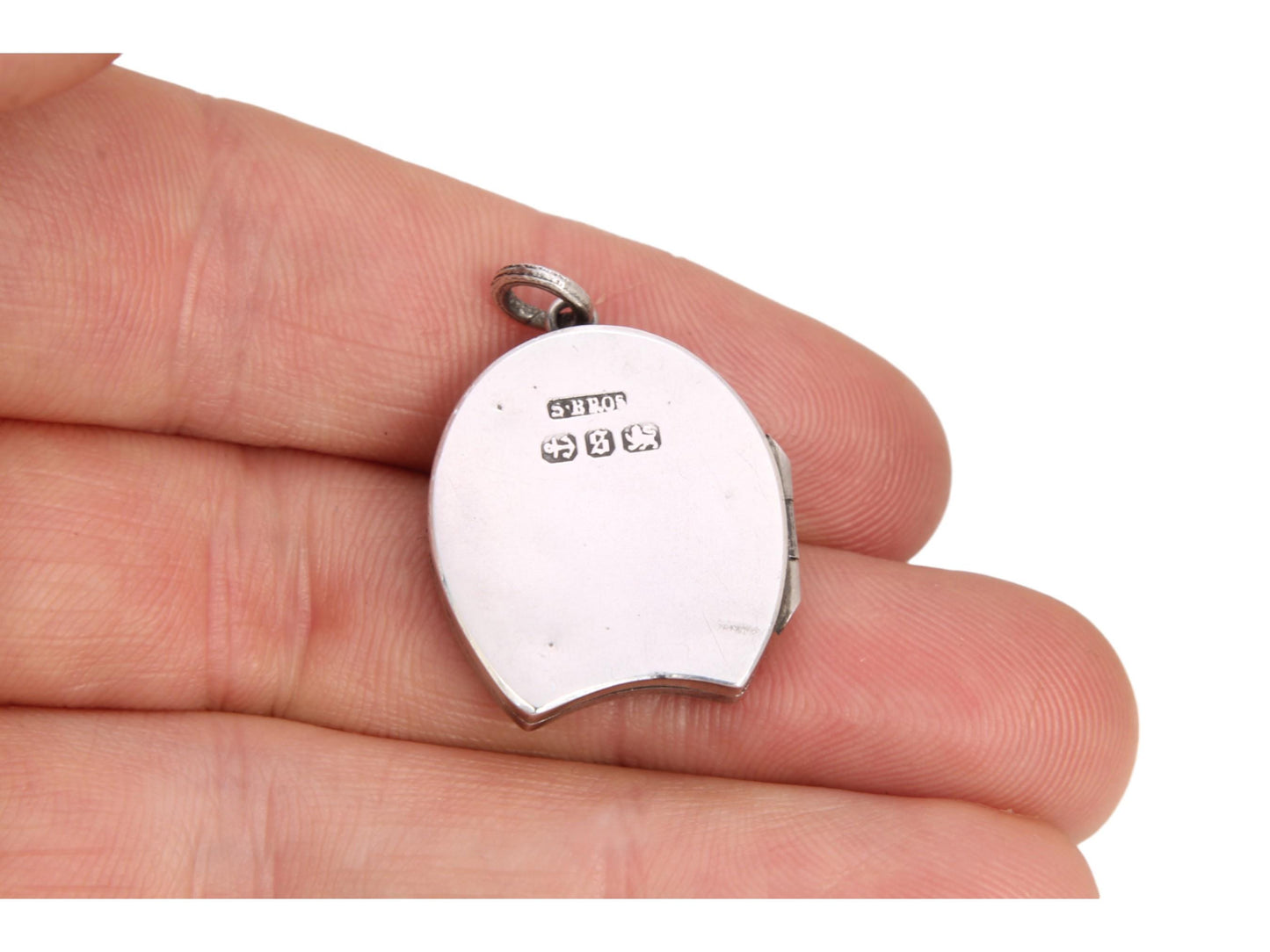 Antique Sterling Silver HorseShoe Flower Locket