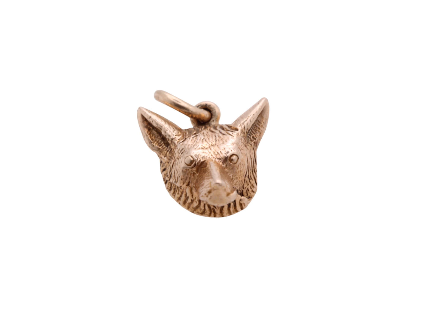 Vintage 9ct Gold Fox Head Charm Pendant