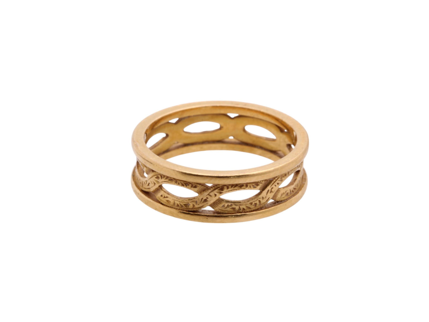 Vintage 22ct Gold Entwined Wedding Band Ring