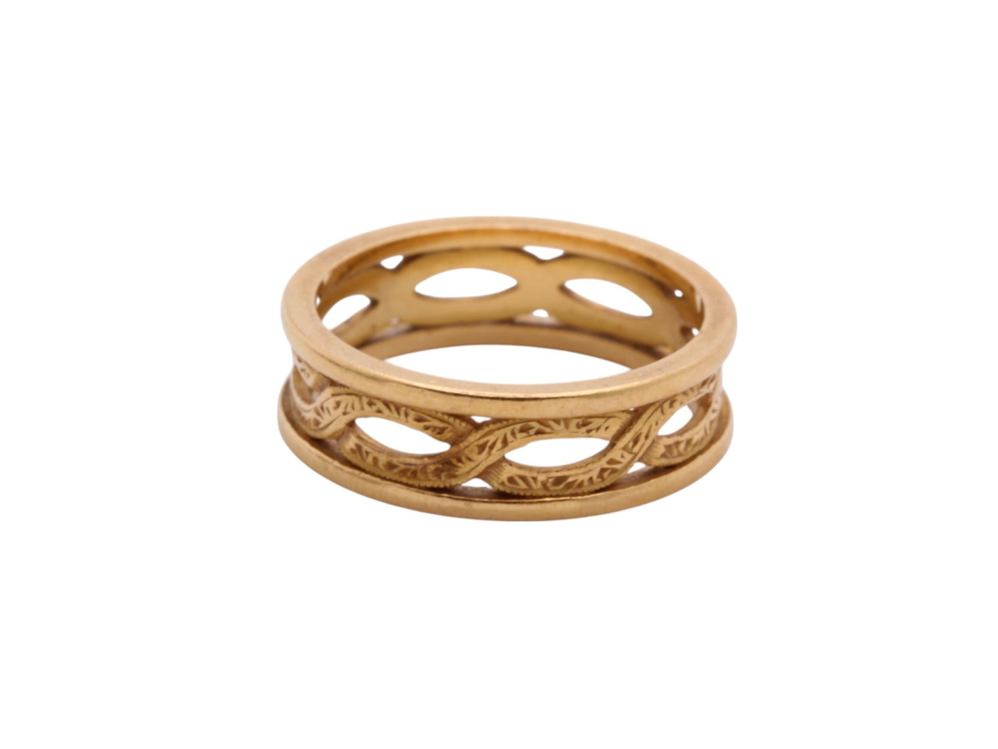Vintage 22ct Gold Entwined Wedding Band Ring