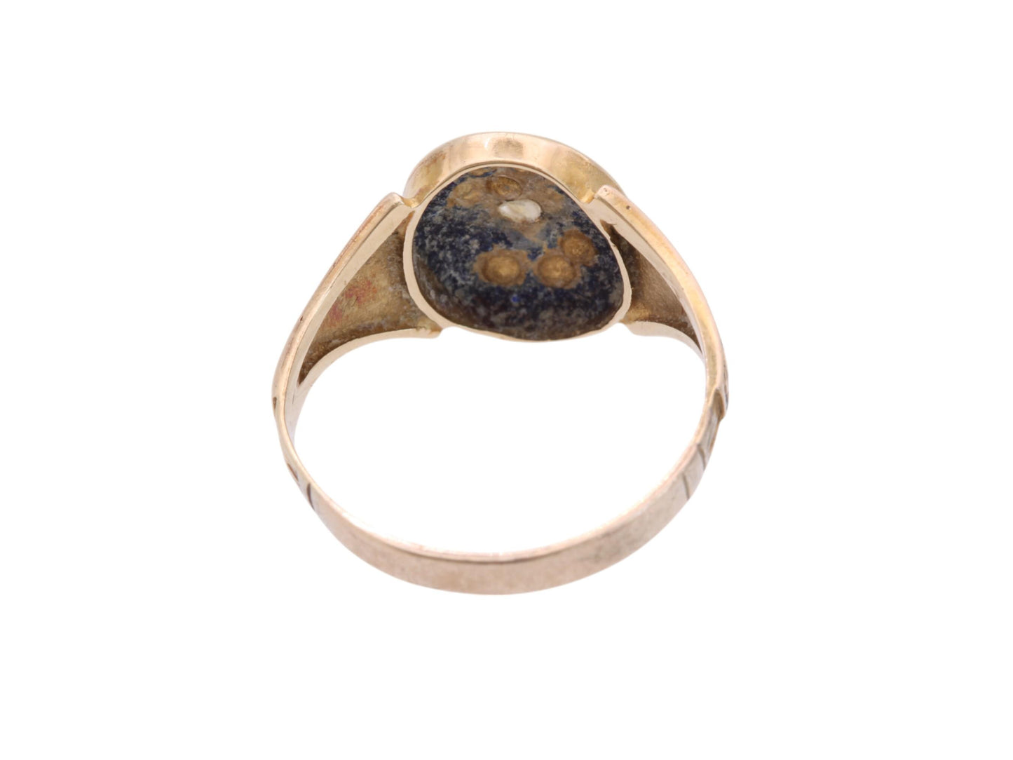 Antique Victorian 15ct Gold Black Enamel Forget Me Not Flower Ring