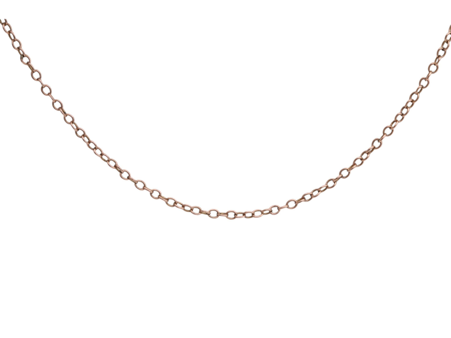 Antique 9ct Rose Gold Dainty Rolo Link Necklace, 17.75"