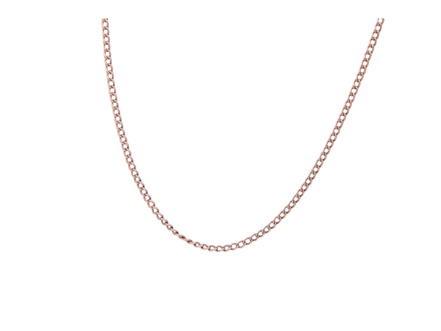 Antique 9ct Gold Curb Link Necklace, 17"
