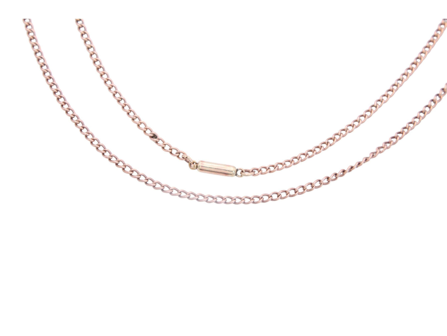 Antique 9ct Gold Curb Link Necklace, 17"