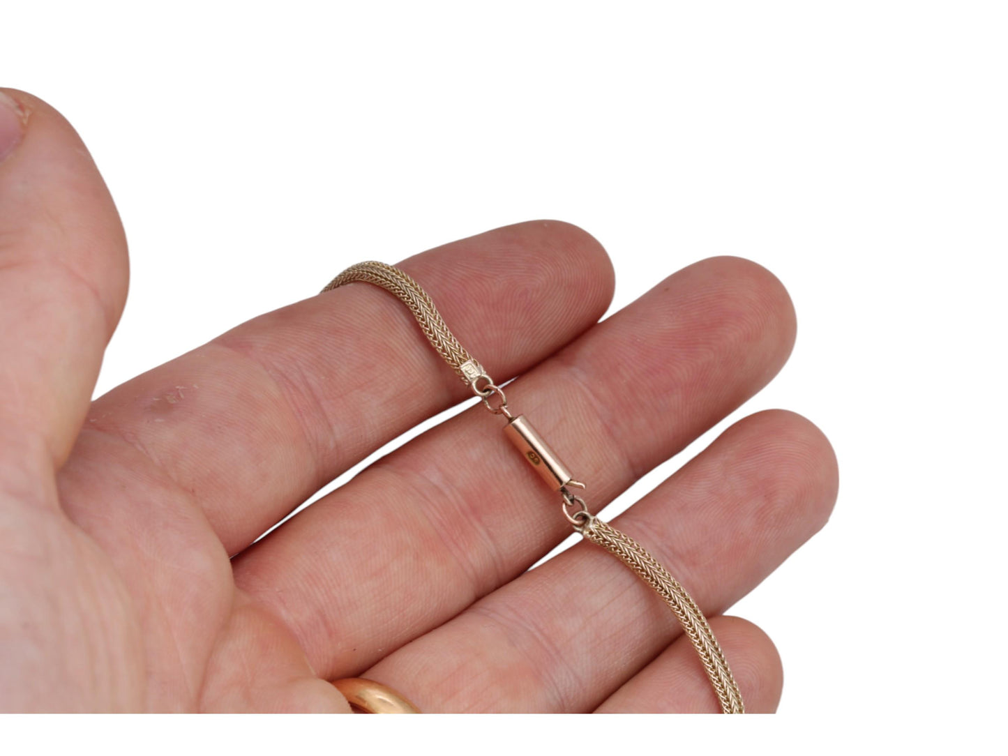 Antique 9ct Yellow Gold Foxtail Link Necklace, 16.5"