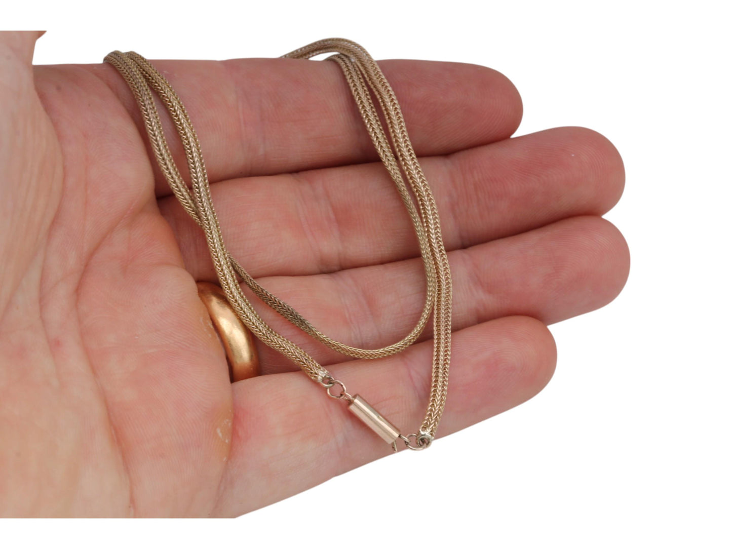 Antique 9ct Yellow Gold Foxtail Link Necklace, 16.5"