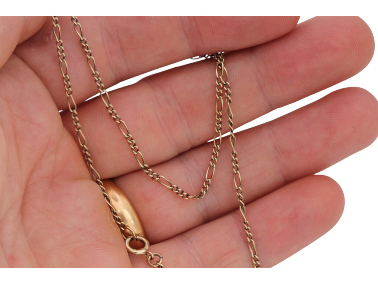 Vintage 9ct Gold Figaro Link Necklace, 18.75"