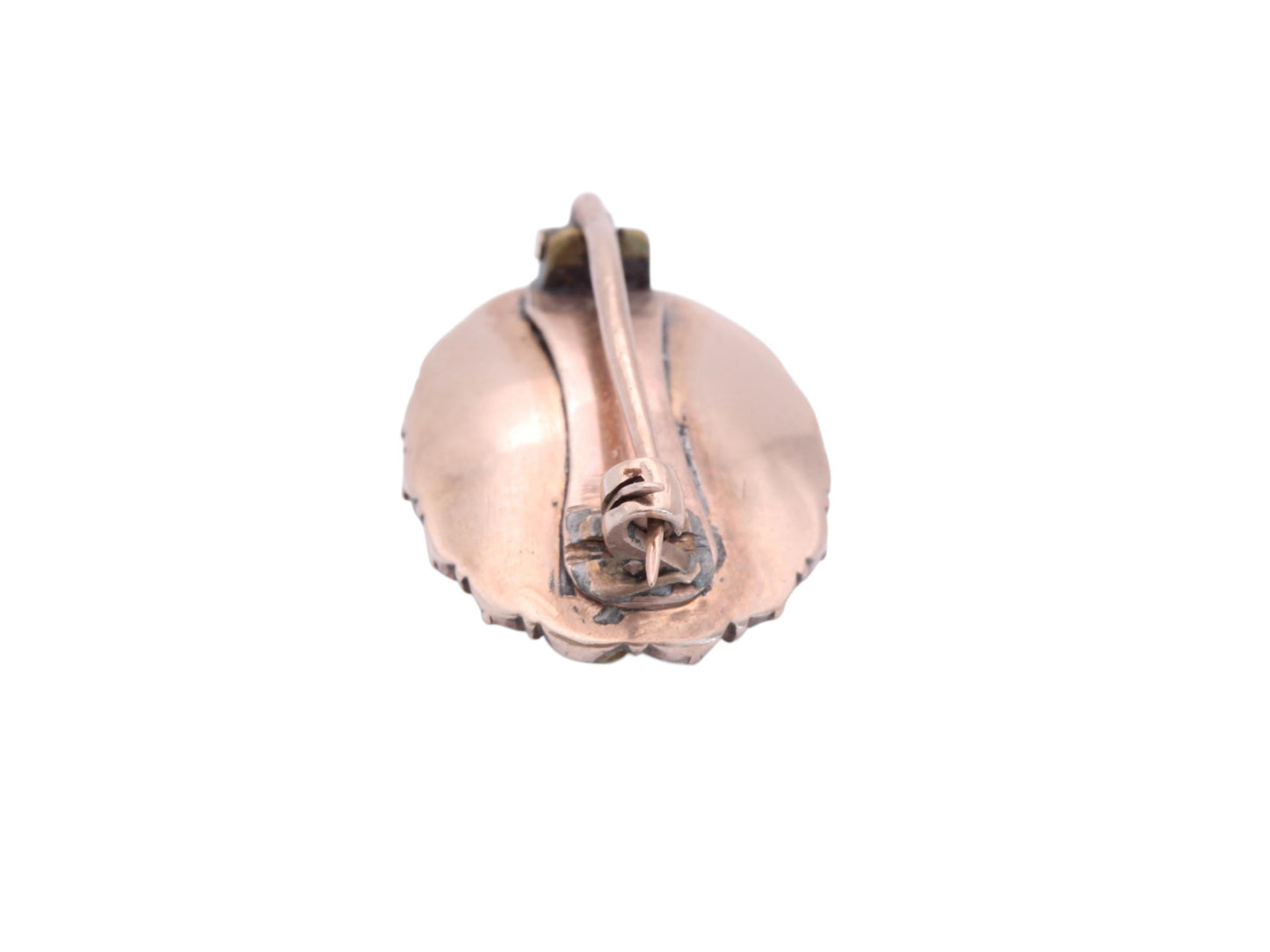Antique 9ct Rose Gold Peridot & Pearl Brooch