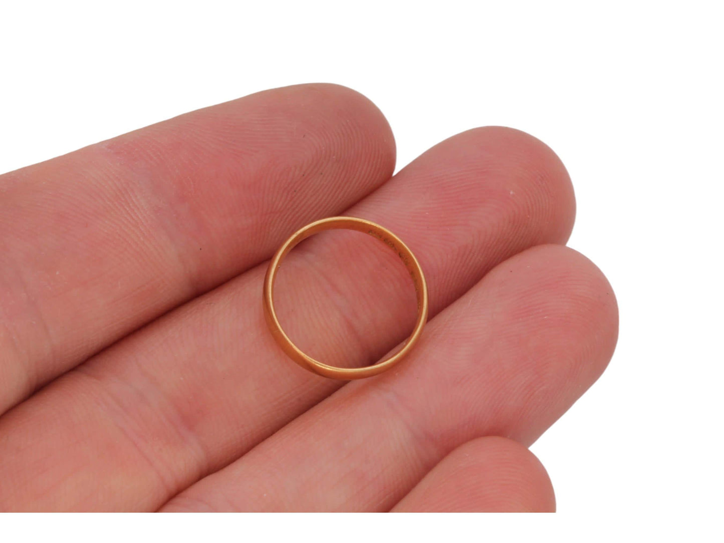 Antique Early Victorian 22ct Gold Wedding Band Ring, 1862