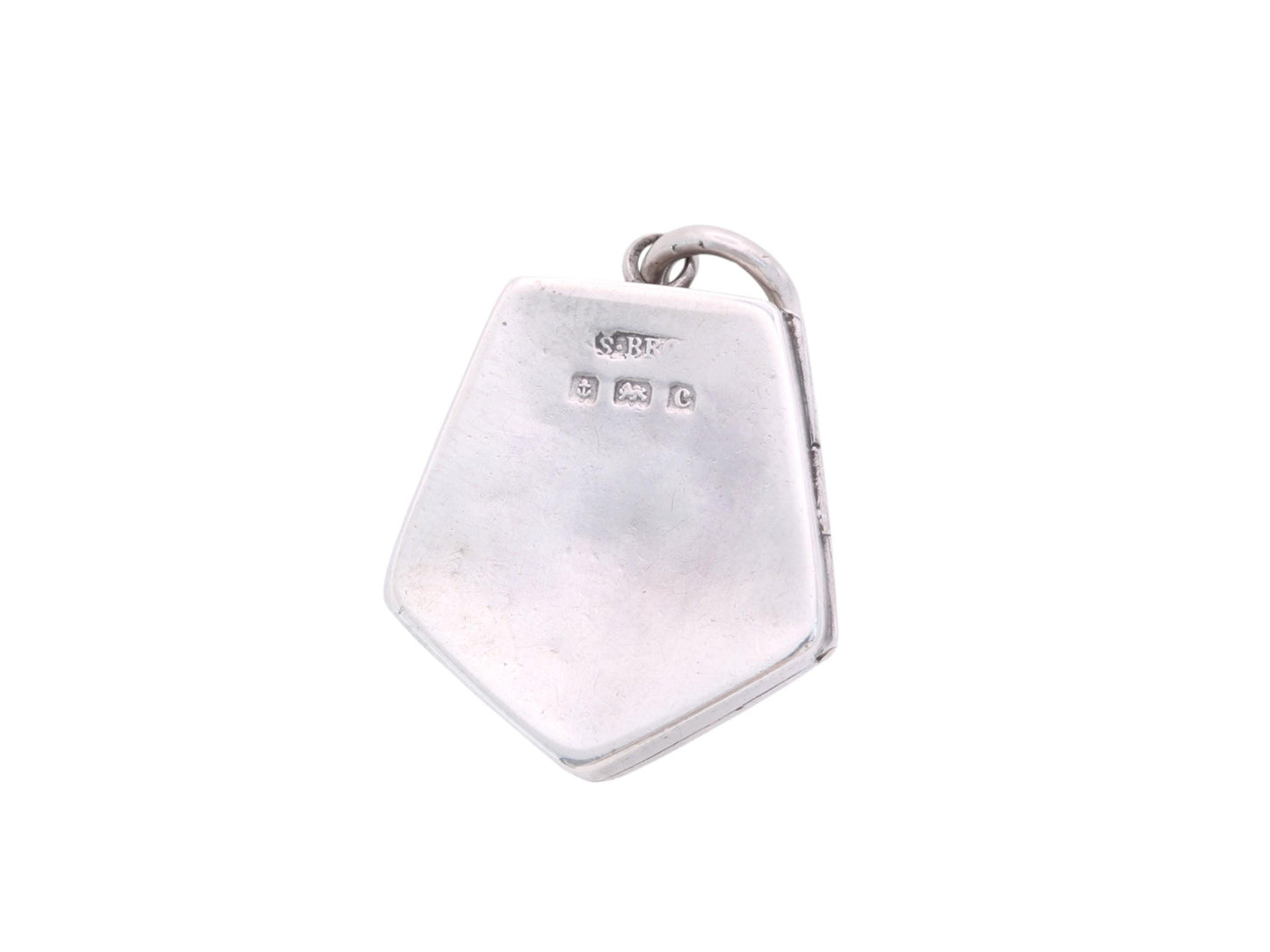 Antique Sterling Silver Locket With A Swallow In Reeds