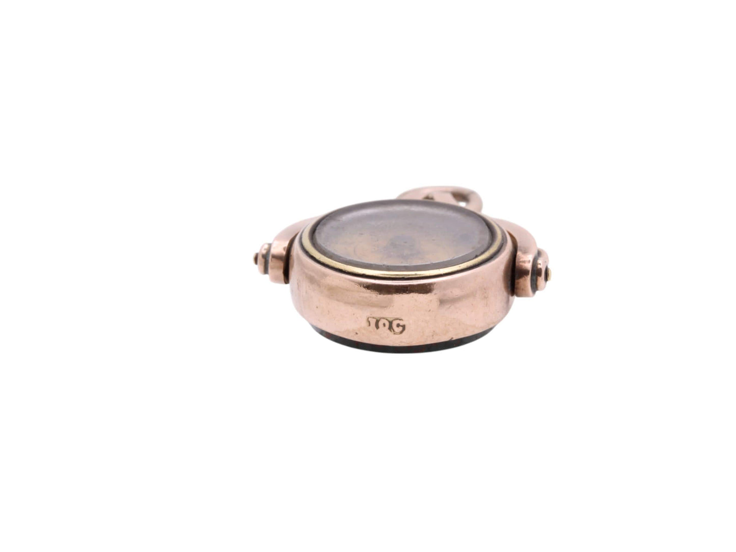 Antique 10ct Rose Gold Compass Spinner Pendant
