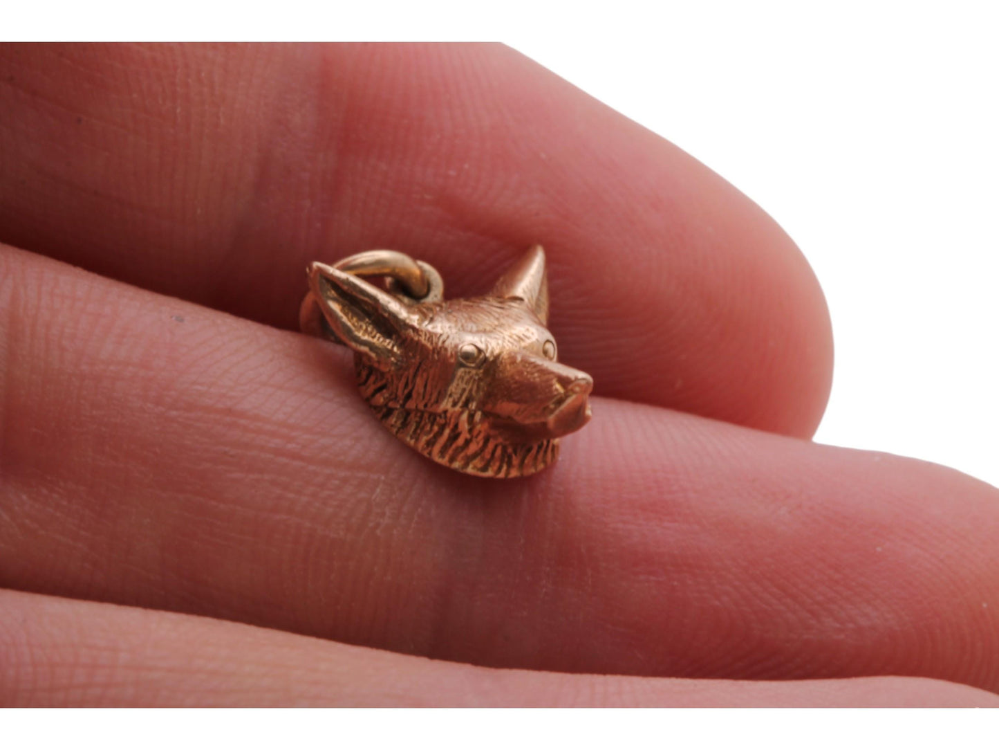 Vintage 9ct Gold Fox Head Charm Pendant