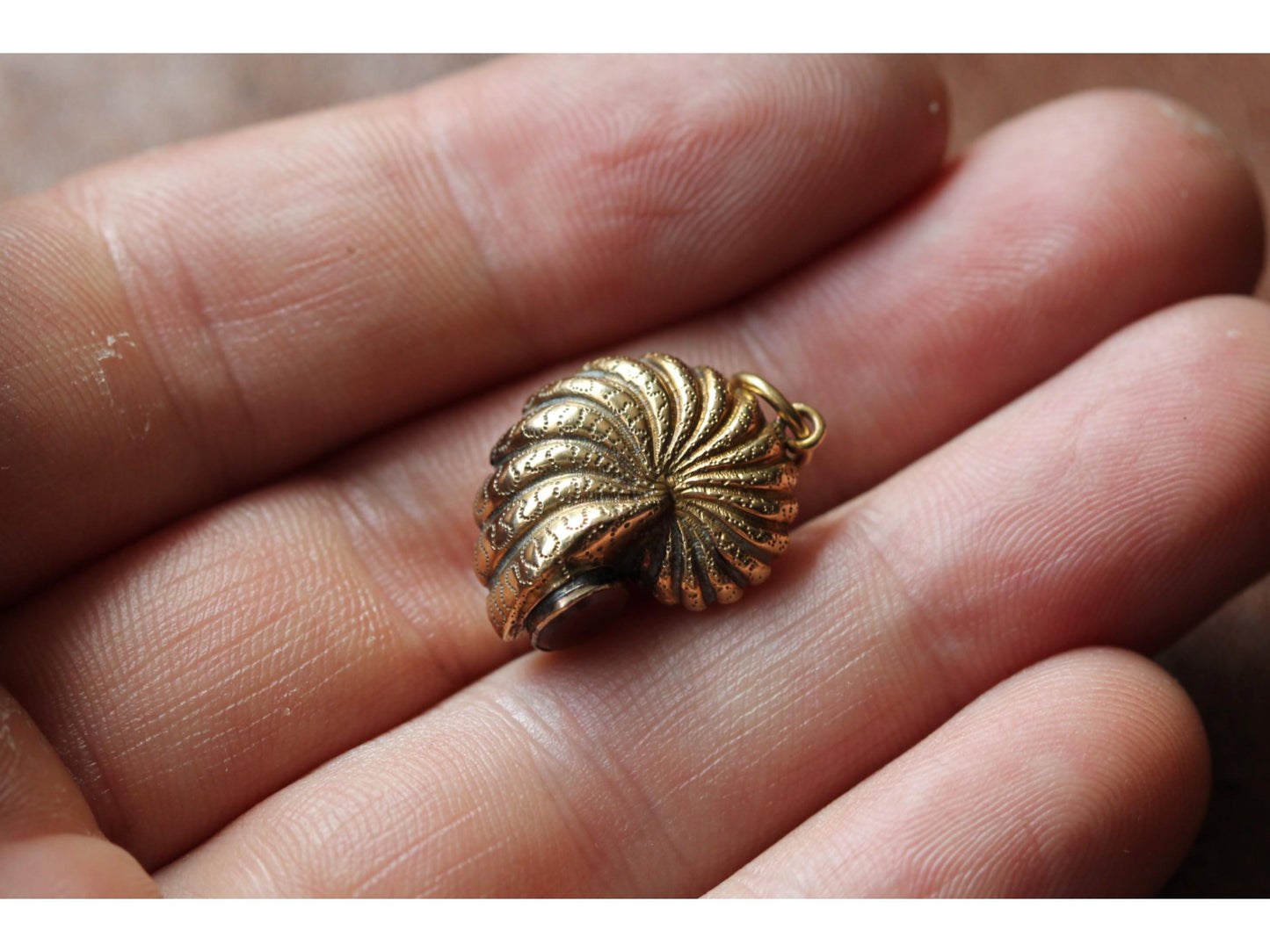 Antique 15ct Gold Shell Pendant Locket