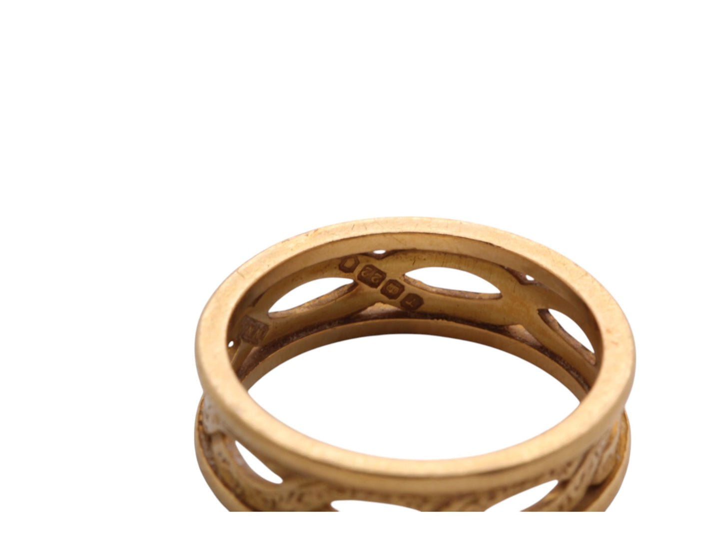 Vintage 22ct Gold Entwined Wedding Band Ring