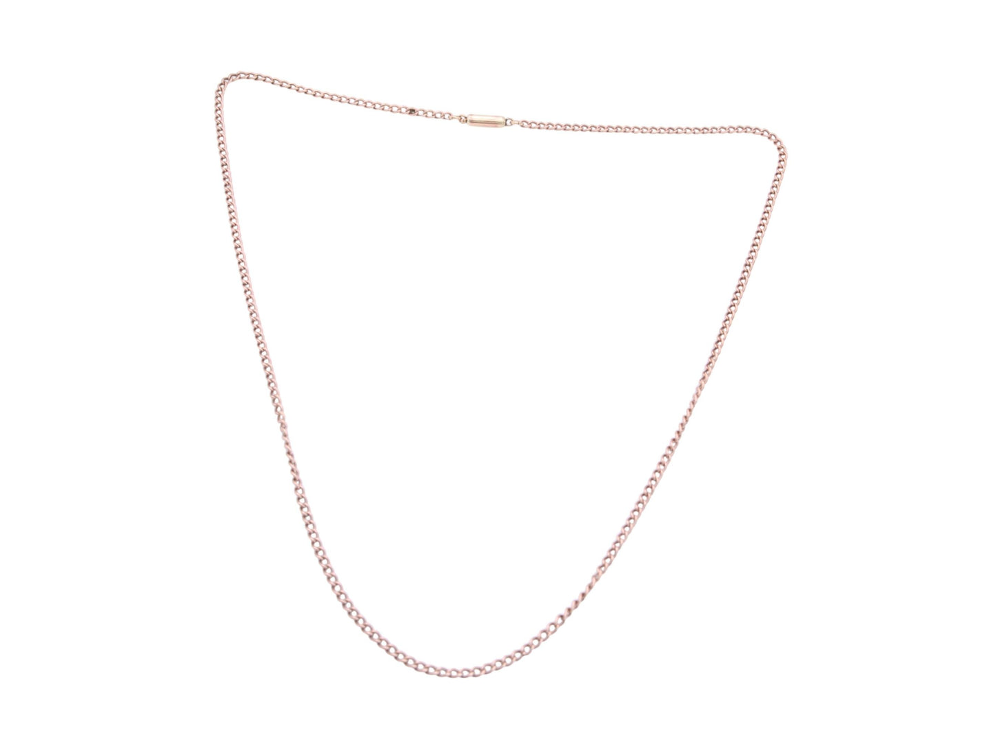 Antique 9ct Gold Curb Link Necklace, 17"