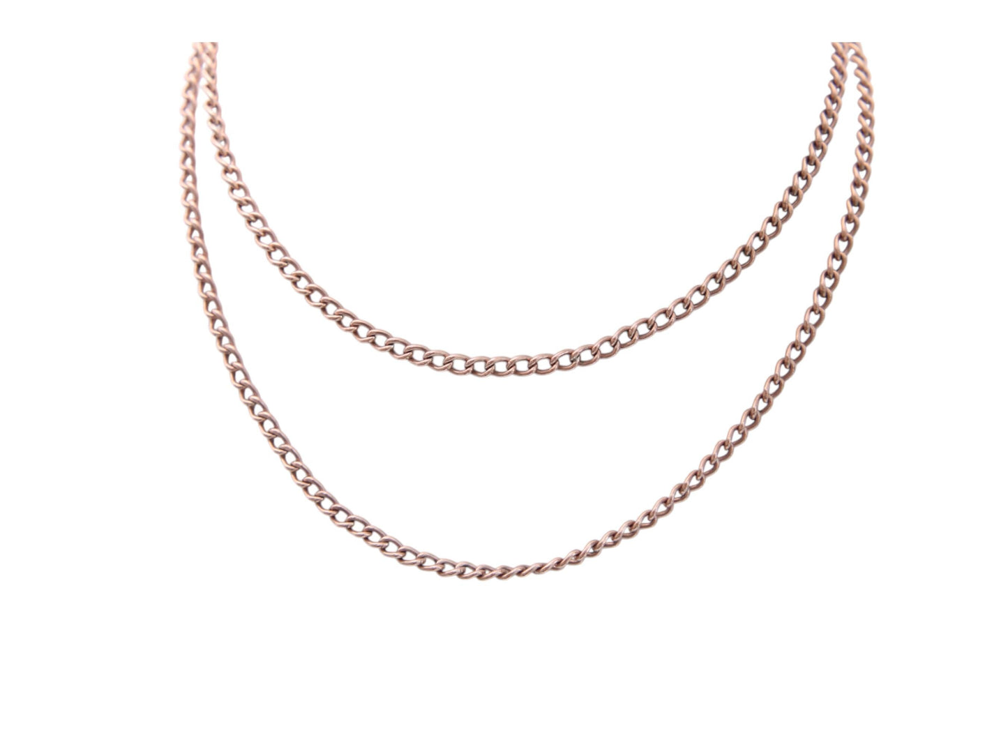 Antique 9ct Gold Curb Link Necklace, 17"