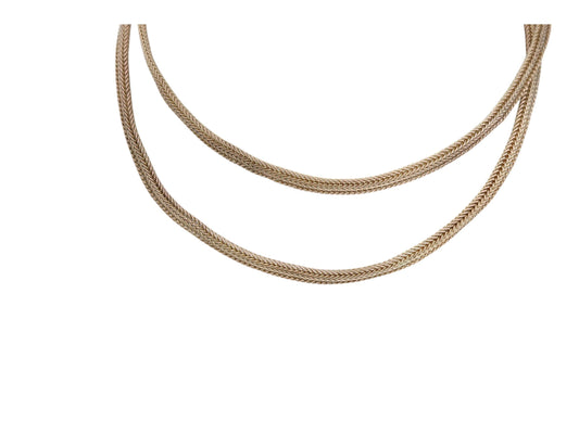 Antique 9ct Yellow Gold Foxtail Link Necklace, 16.5"