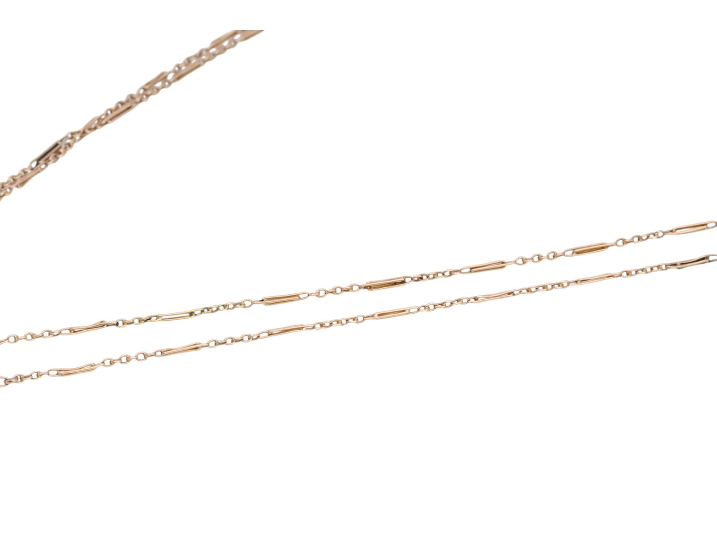 Antique 15ct Gold Trombone Link Long Guard, 53.5"