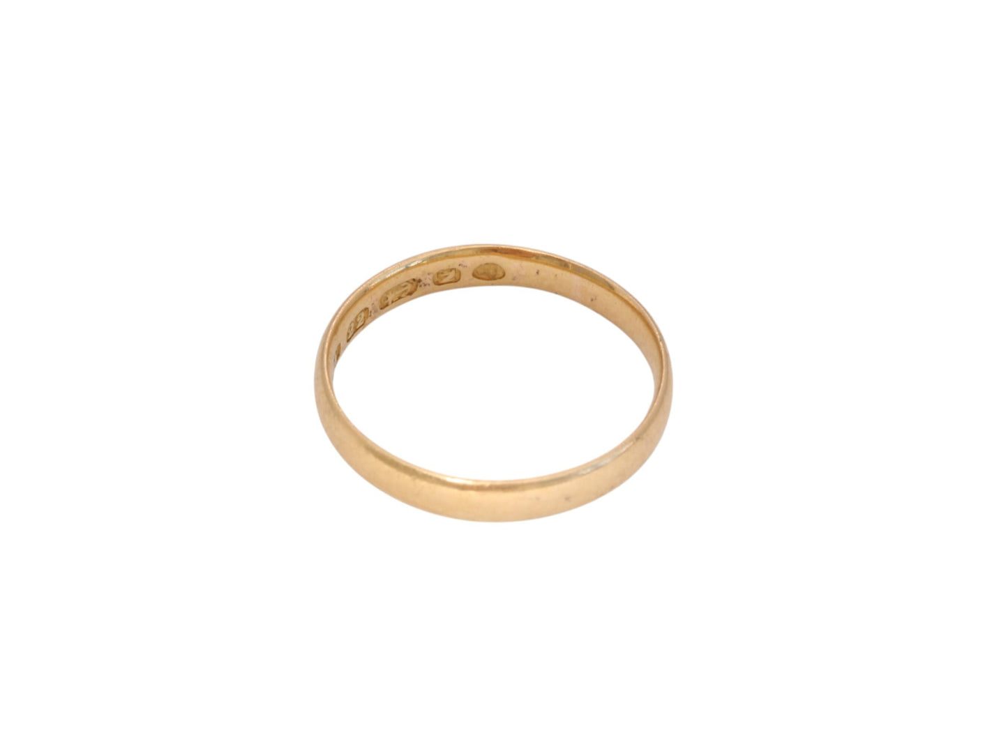 Antique Early Victorian 22ct Gold Wedding Band Ring, 1862