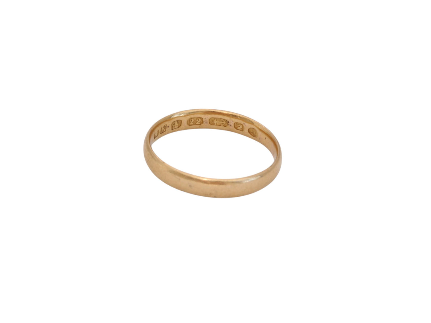 Antique Early Victorian 22ct Gold Wedding Band Ring, 1862