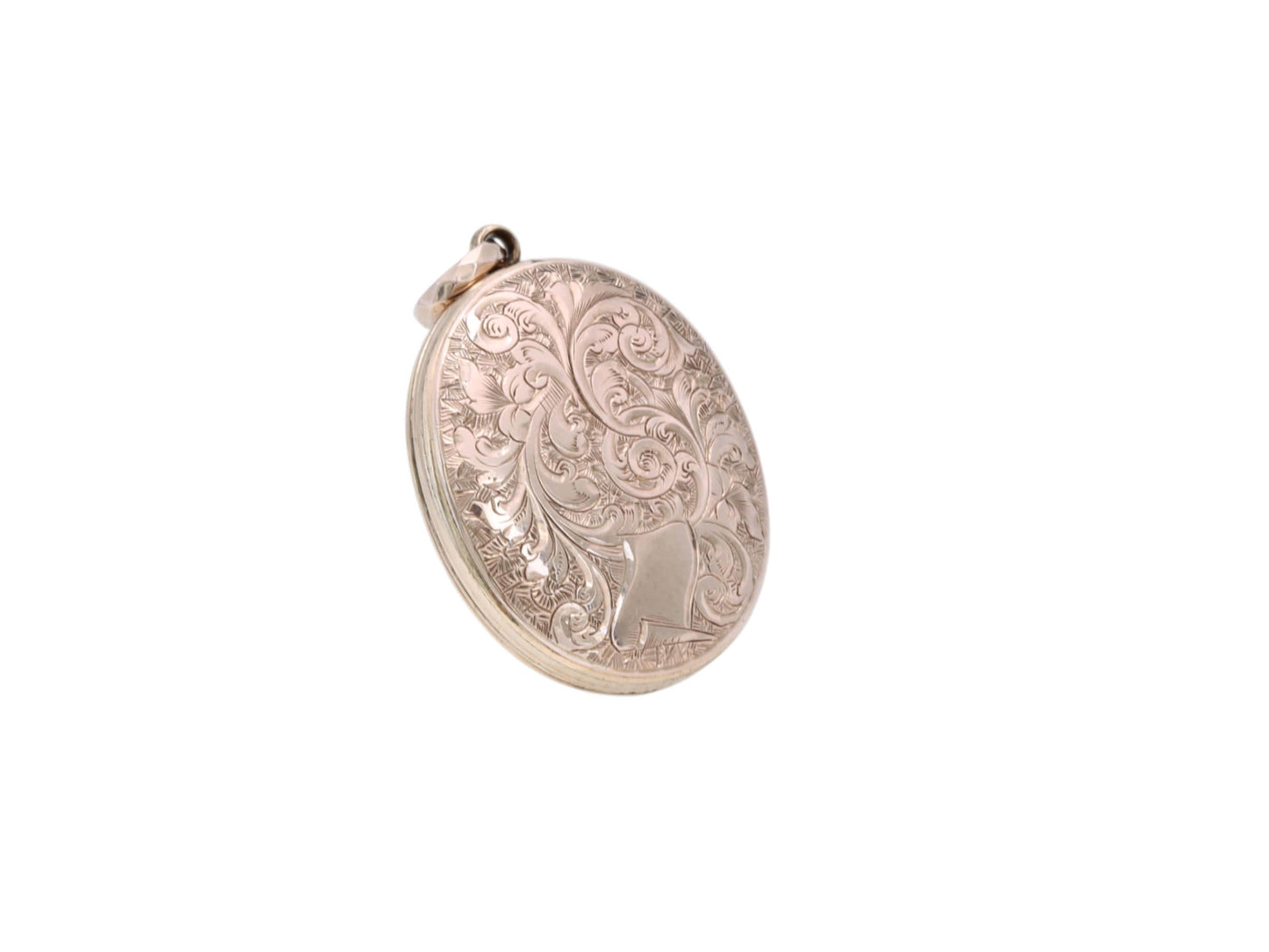 Antique 9ct Rose Gold Forget Me Not Chased Locket