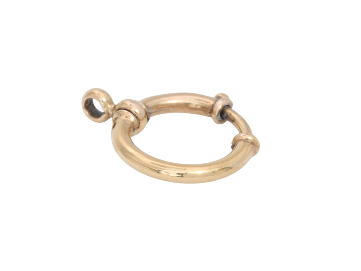 Antique Large 9ct Rolled Gold Bolt Spring Clasp Ring, 20mm