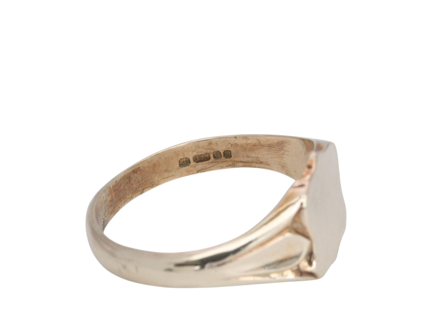 Vintage 9ct Gold Shield Shaped Signet Ring, 1976