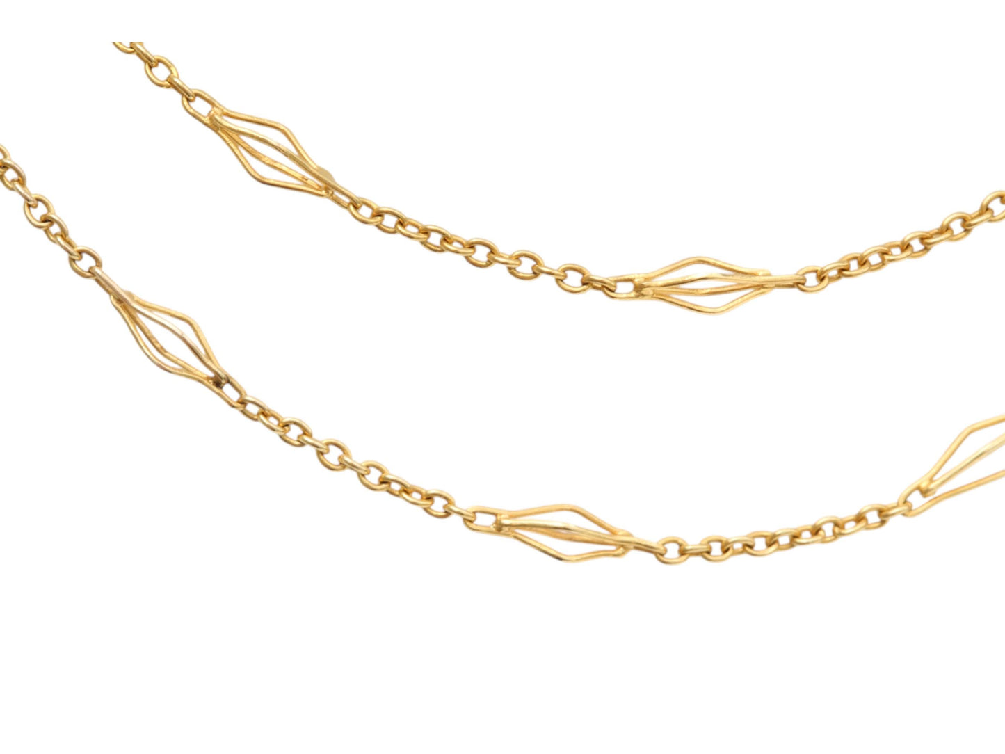 Antique-15ct-Gold-Fancy-Link-Necklace,-17.5"