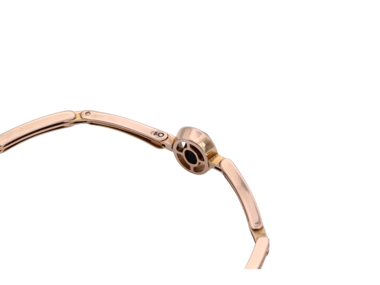 Antique 15ct Gold Cabochon Sapphire Bracelet, 6"