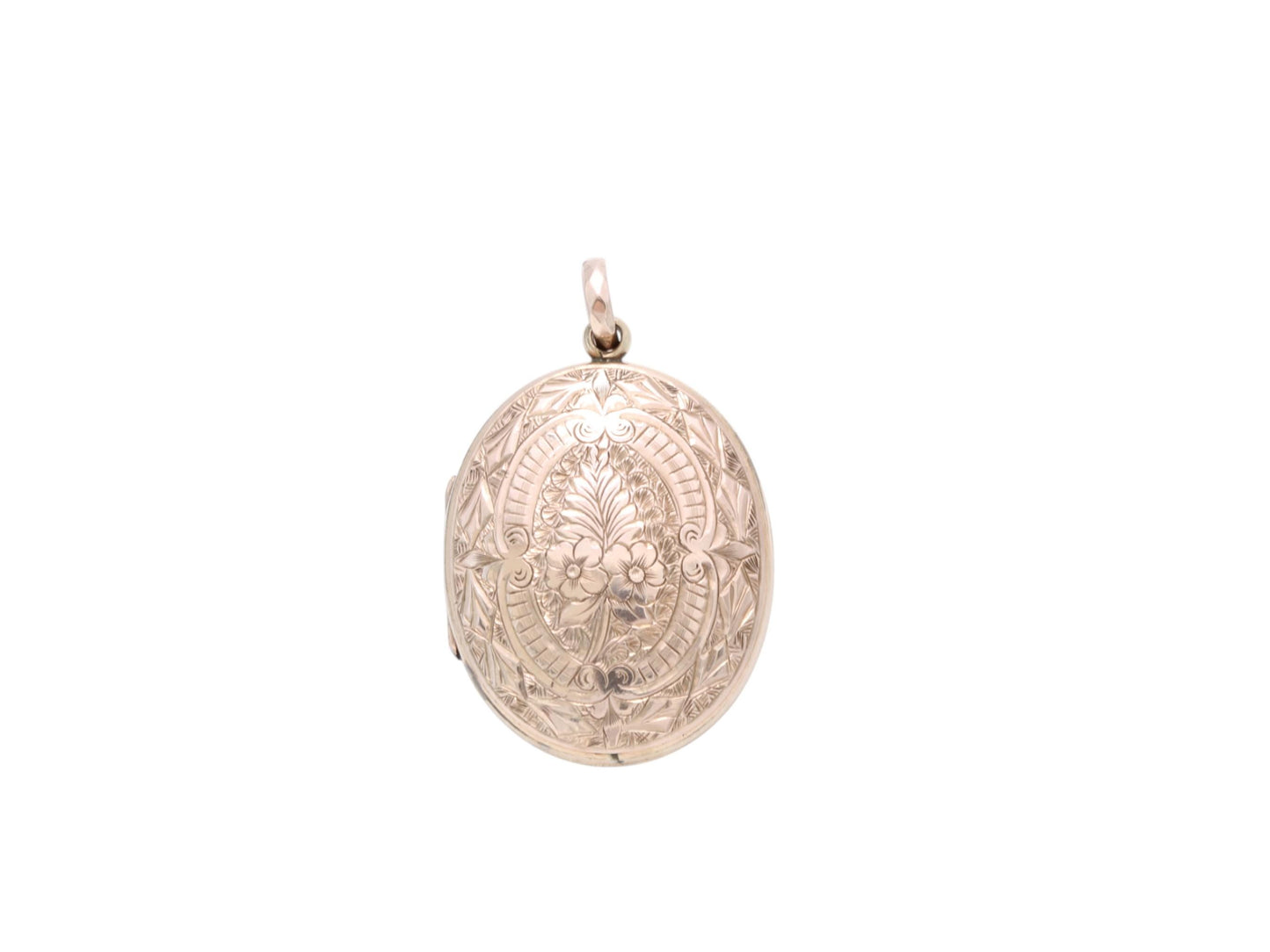 Antique 9ct Rose Gold Forget Me Not Chased Locket