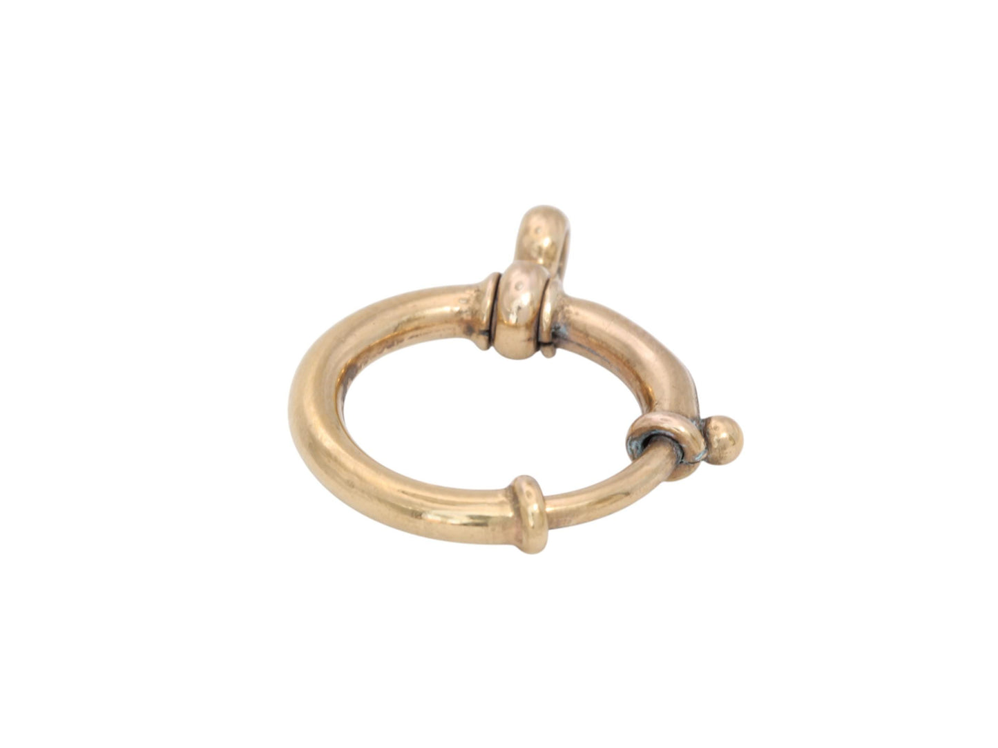 Antique Large 9ct Rolled Gold Bolt Spring Clasp Ring, 20mm