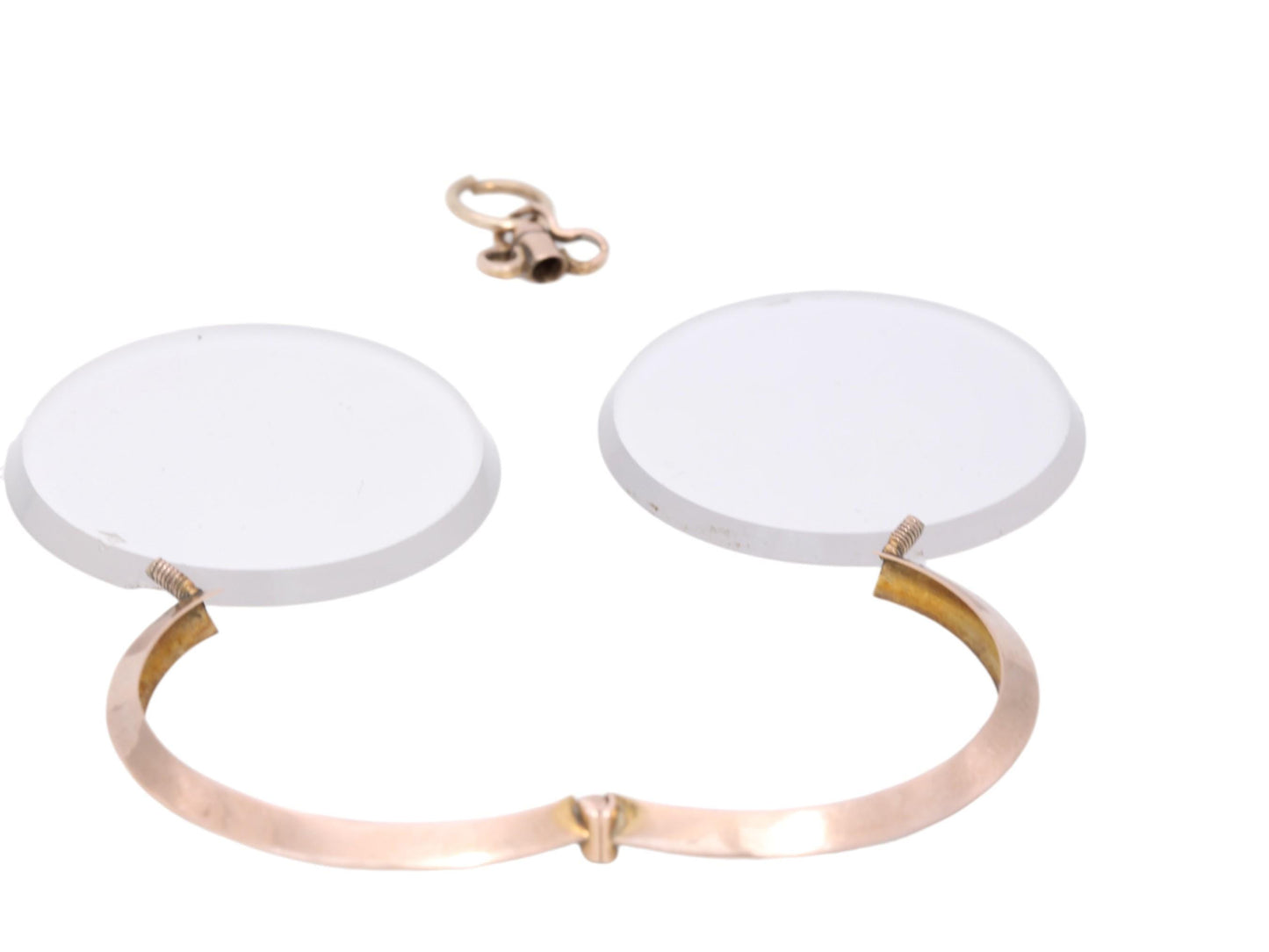 Antique 9ct Rose Gold Open Glass Locket Pendant, 1905