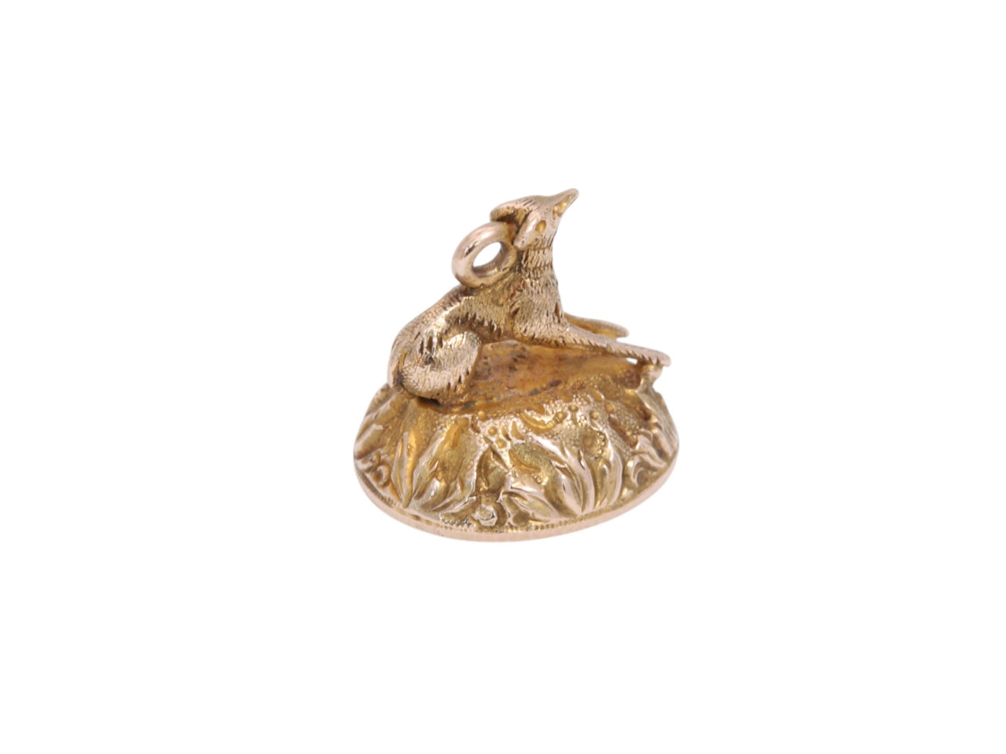 Antique 9ct Gold Greyhound Dog Pendant Fob
