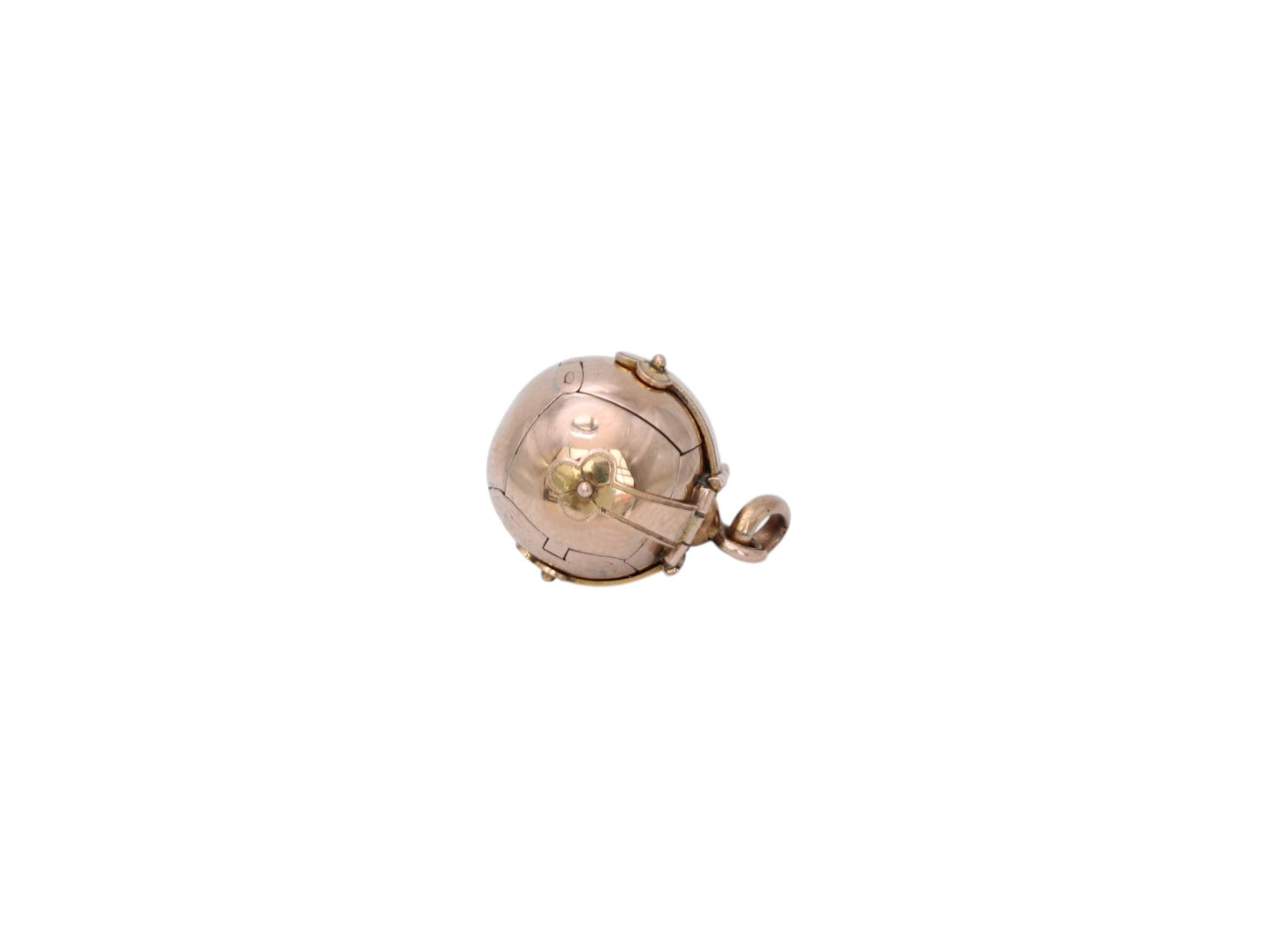 Antique 9ct Gold Masonic Opening Orb Ball Pendant