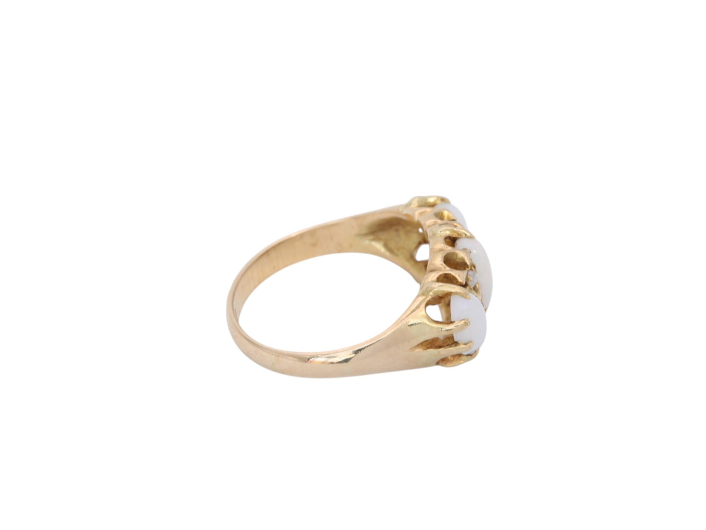 Antique Edwardian 18ct Gold Opal Diamond Ring, 1903