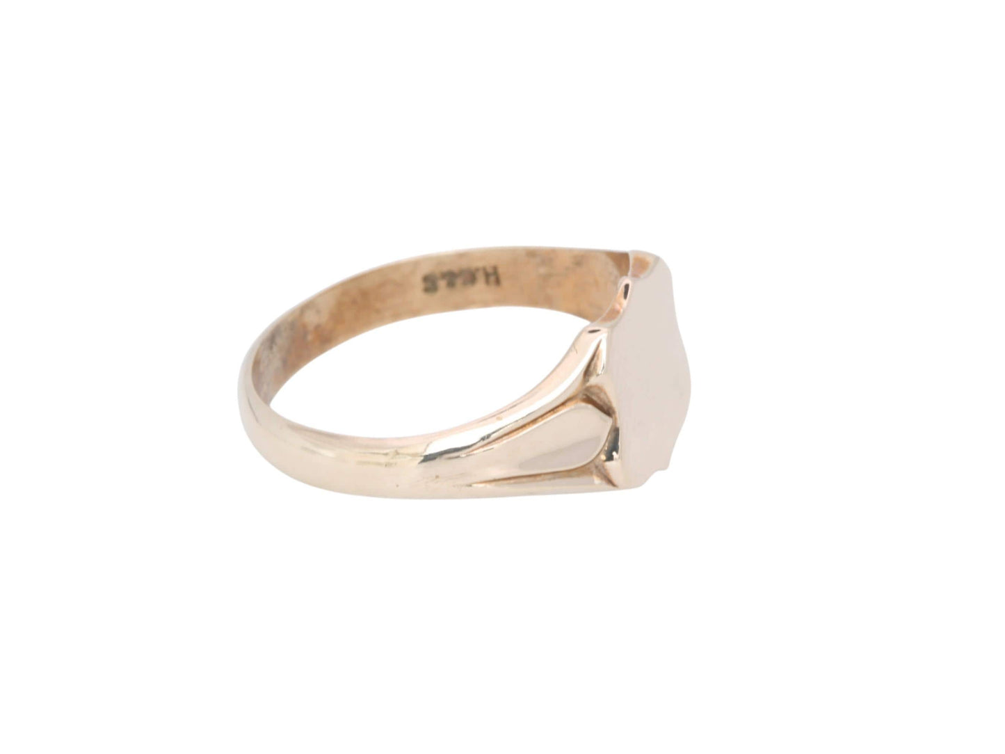 Vintage 9ct Gold Shield Shaped Signet Ring, 1976