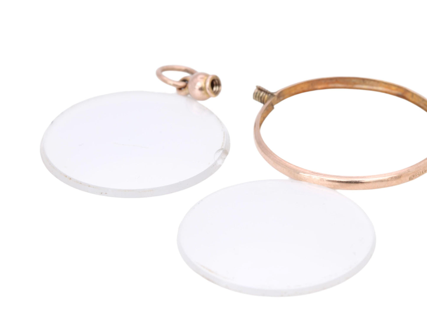 Antique 9ct Gold Glass Open Face Locket