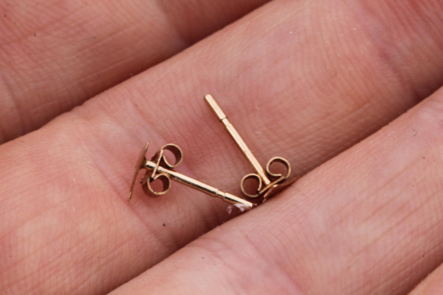 Vintage 9ct Gold Letter 'A' Earring Studs