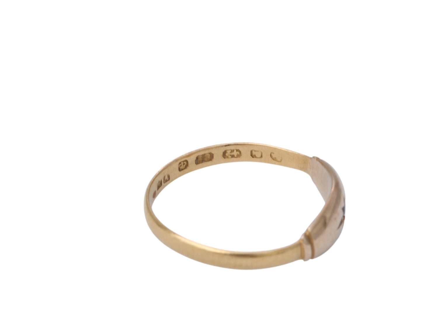 Antique 18ct Gold Diamond Gypsy Set Ring, 1864