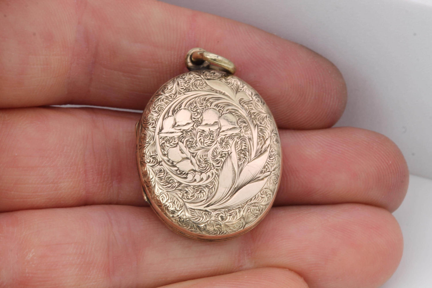 Antique Victorian 9ct Gold Lily Of The Valley Locket