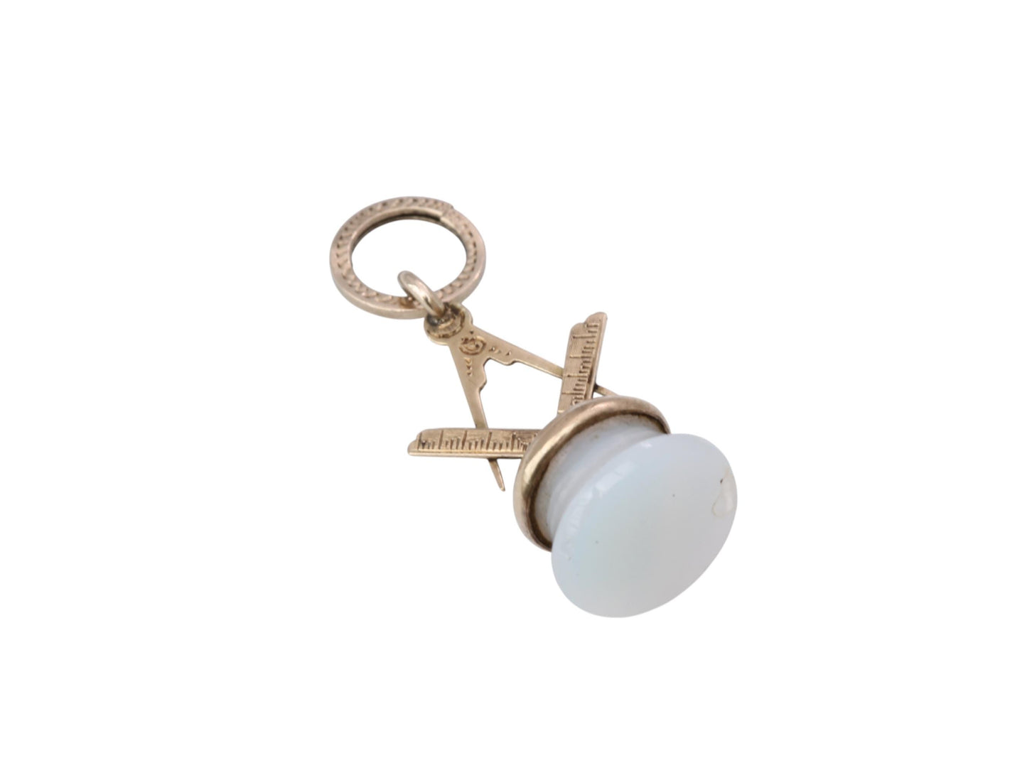 Antique 9ct Gold Masonic Chalcedony Pendant