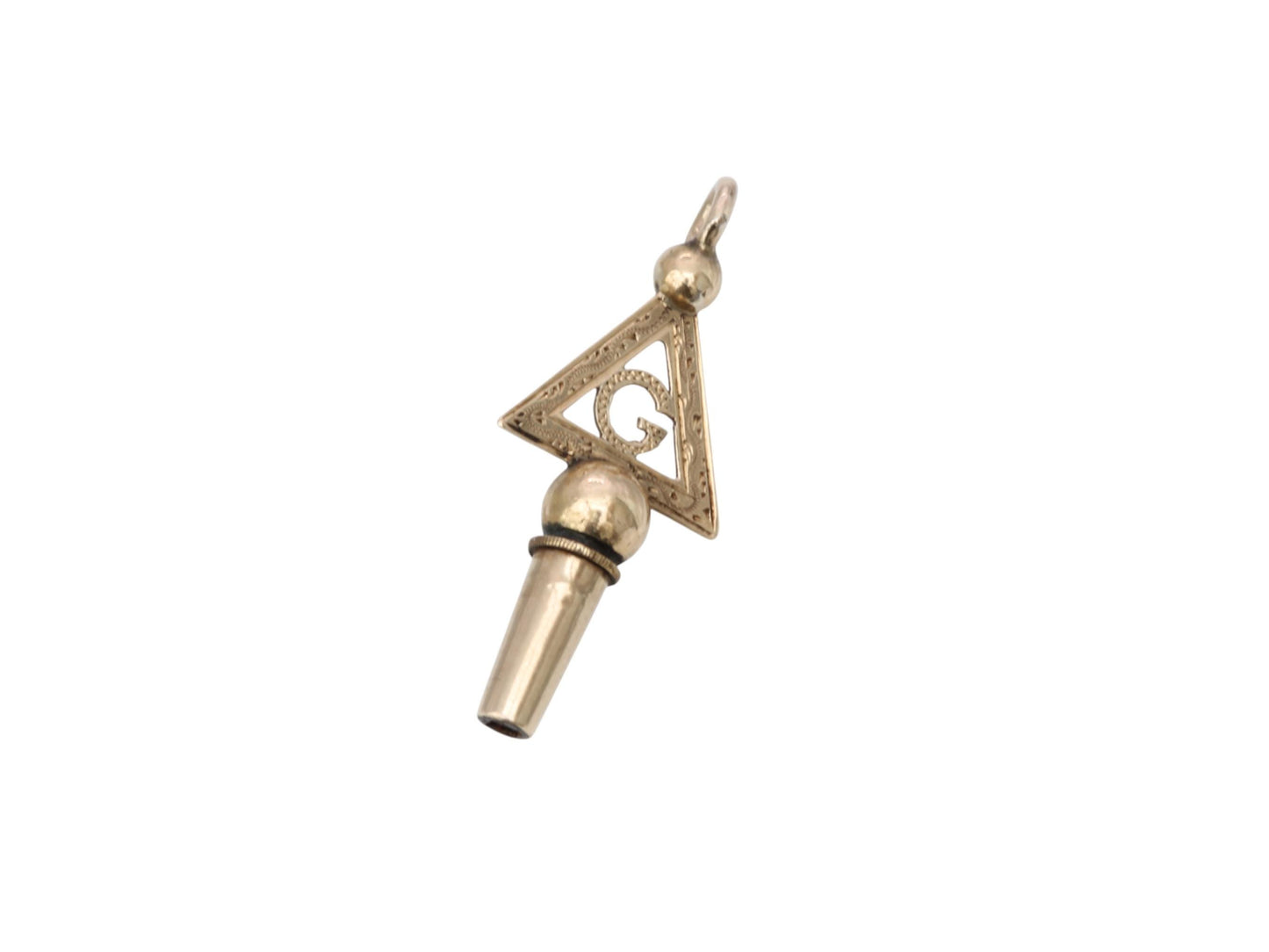 Antique 9ct Gold Masonic Watch Key Charm Pendant